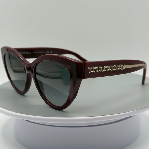 Tiffany & Co. Sunglasses TF4220 8389/3C Burgundy Cat Eye Gray Gradient Lenses - Picture 3 of 10